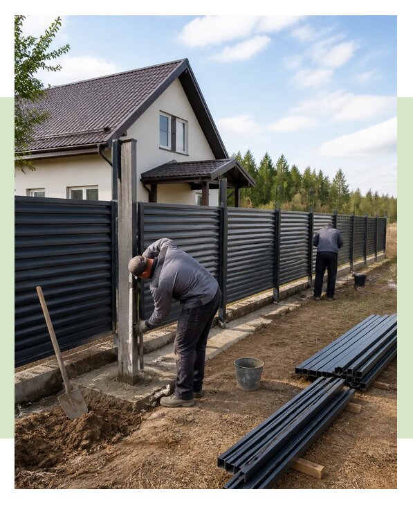 Строительство заборов под ключ с установкой в Куйбышеве